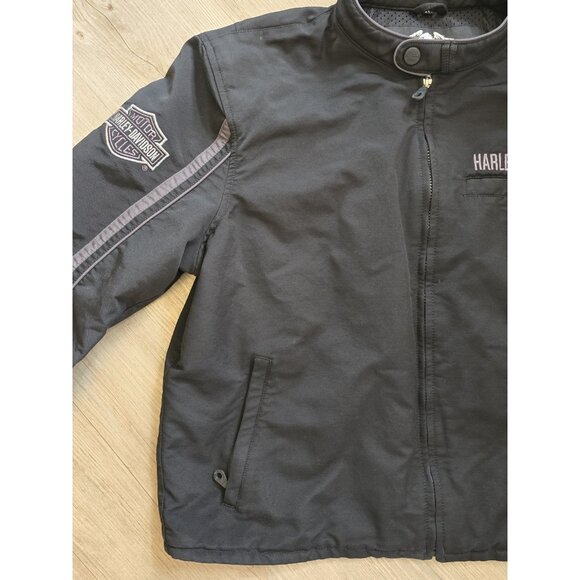 Harley-Davidson Mens Size XL Black Soft‎ Shell Motorcycle Riding Jacket Coat - Picture 3 of 13
